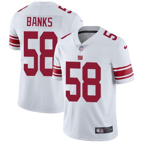 Men New York Giants #58 Carl Banks Nike White Vapor Limited NFL Jersey